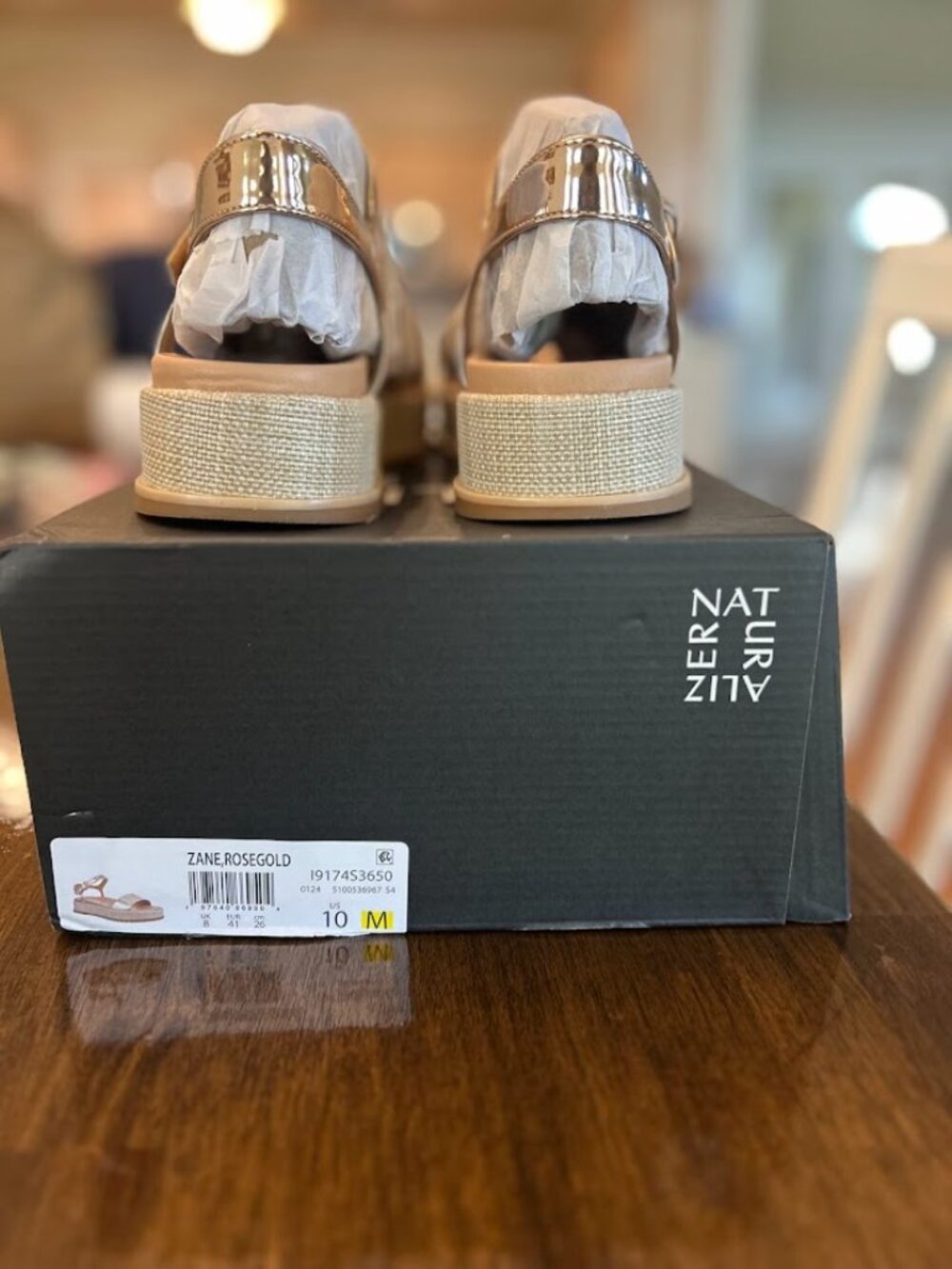 Naturalizer Zane Rose Gold Platform Sandals Women's Size 10 M NIB Metallic - Picture 4 of 8